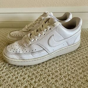 Nike Court Vision Low Women’s Sneakers — White, Size 6, Lightly Worn